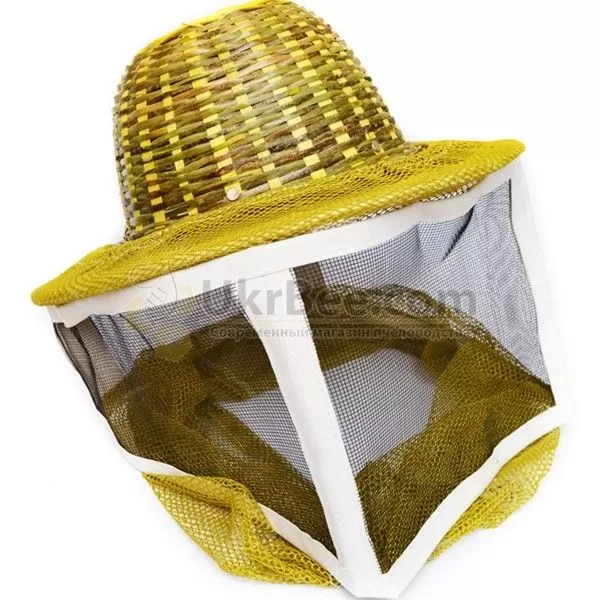 Шапка бджоляра з металевою сіткою, капелюх бамбук (мал 3)