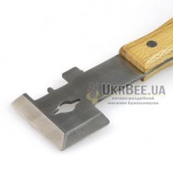 Hive tool and nail puller with frame lifter "New-Profi-270", stainless steel + wooden handle