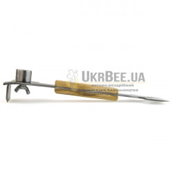 Hive tool and nail puller with frame lifter "New-Profi-270", stainless steel + wooden handle