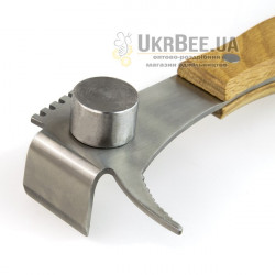 Hive tool and nail puller with frame lifter "New-Profi-270", stainless steel + wooden handle