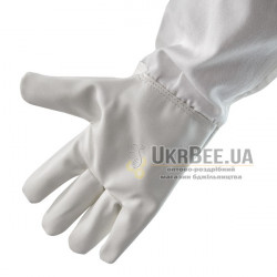 White Beekeeping Gloves (Faux Leather + Cotton)