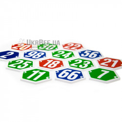 Hive Number Plates (Honeycomb, Numbers 1-100), Coloured Plastic