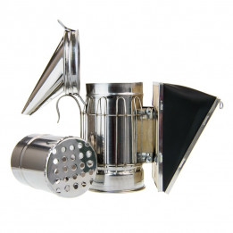 Bee smoker with burn guard (stainless steel)