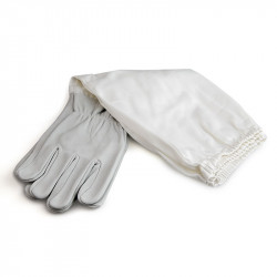 Beekeeper's Gloves, Grey (Leather + Linen)
