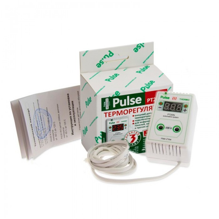 Терморегулятор для обогревателя улья розеточный цифровой Pulse PT20N2 (рис 1)