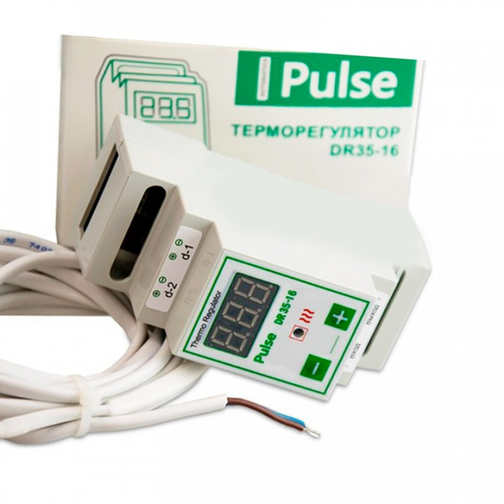 Pulse DR35-16 Digital Thermostat for Hive Heater, DIN Rail Mount