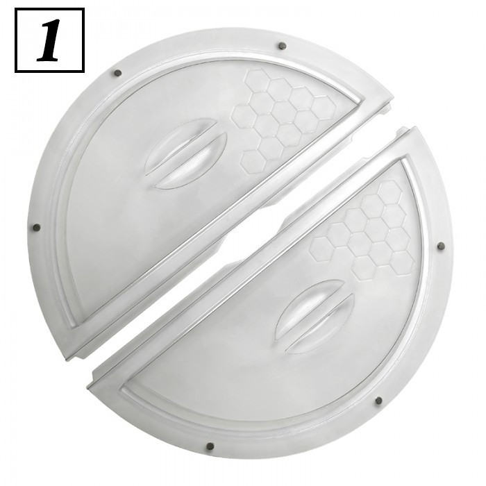 Plastic honey extractor lid with magnets