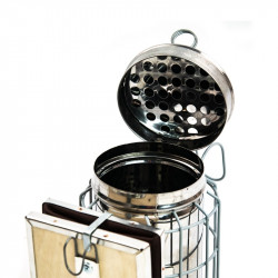 Stainless Steel Bee Smoker with Burn Protection (leather bellows)