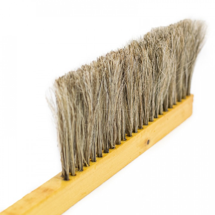 2-row bee brush, natural bristle, wooden handle, Serbia