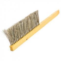 2-row bee brush, natural bristle, wooden handle, Serbia