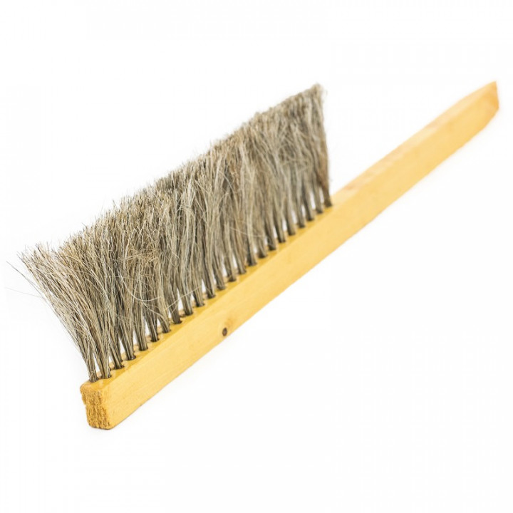 2-row bee brush, natural bristle, wooden handle, Serbia