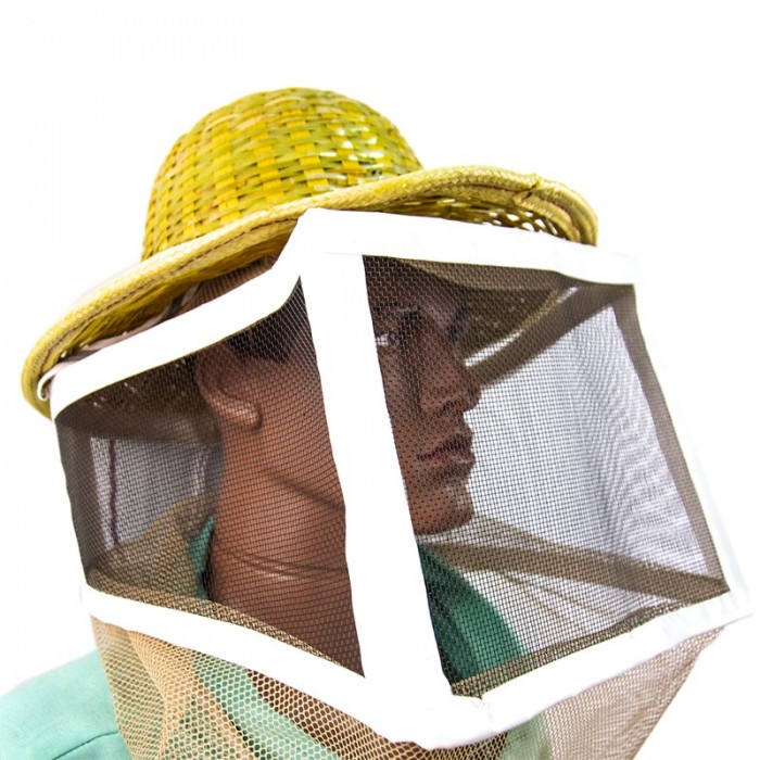 Шапка бджоляра з металевою сіткою, капелюх бамбук