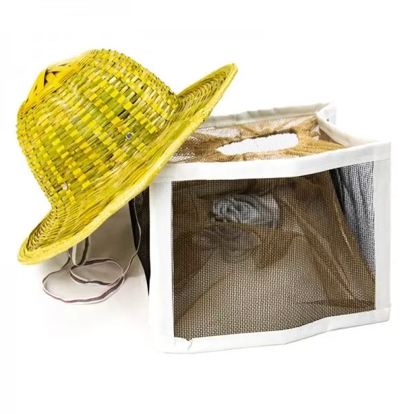 Шляпа пчеловода с металлической сеткой (верх - бамбук)