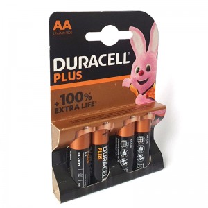 Батарейка Duracell PLUS AA LR06 1.5V "пальчиковые" +100% EXTRA LIFE упаковка 4ш