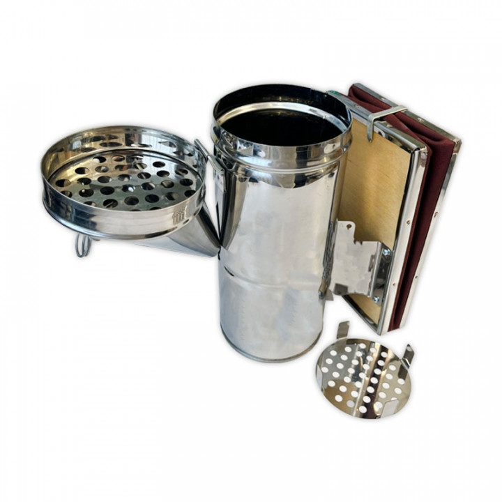 Stainless Steel Bee Smoker + Leather