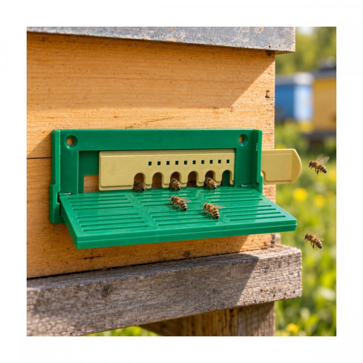 Portal hive entrance gate with landing board