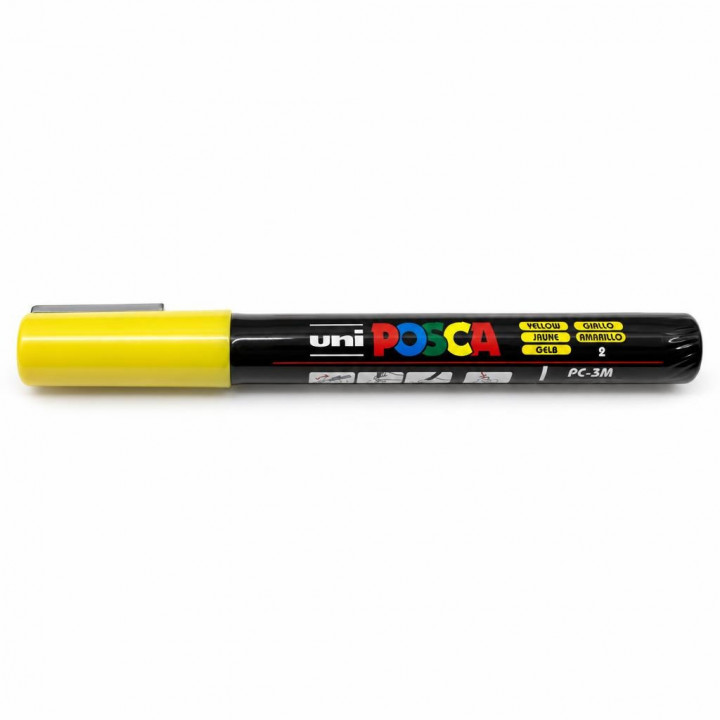 Жовтий маркер POSCA горизонтально на білому фоні