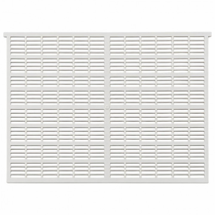 White plastic hive grid, front view on a white background