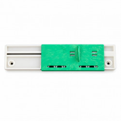 White and green hive entrance gate, front view on a white background