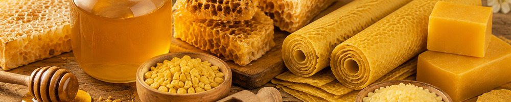 Natural Honey, Royal Jelly, Pollen, Bee Bread, Wax